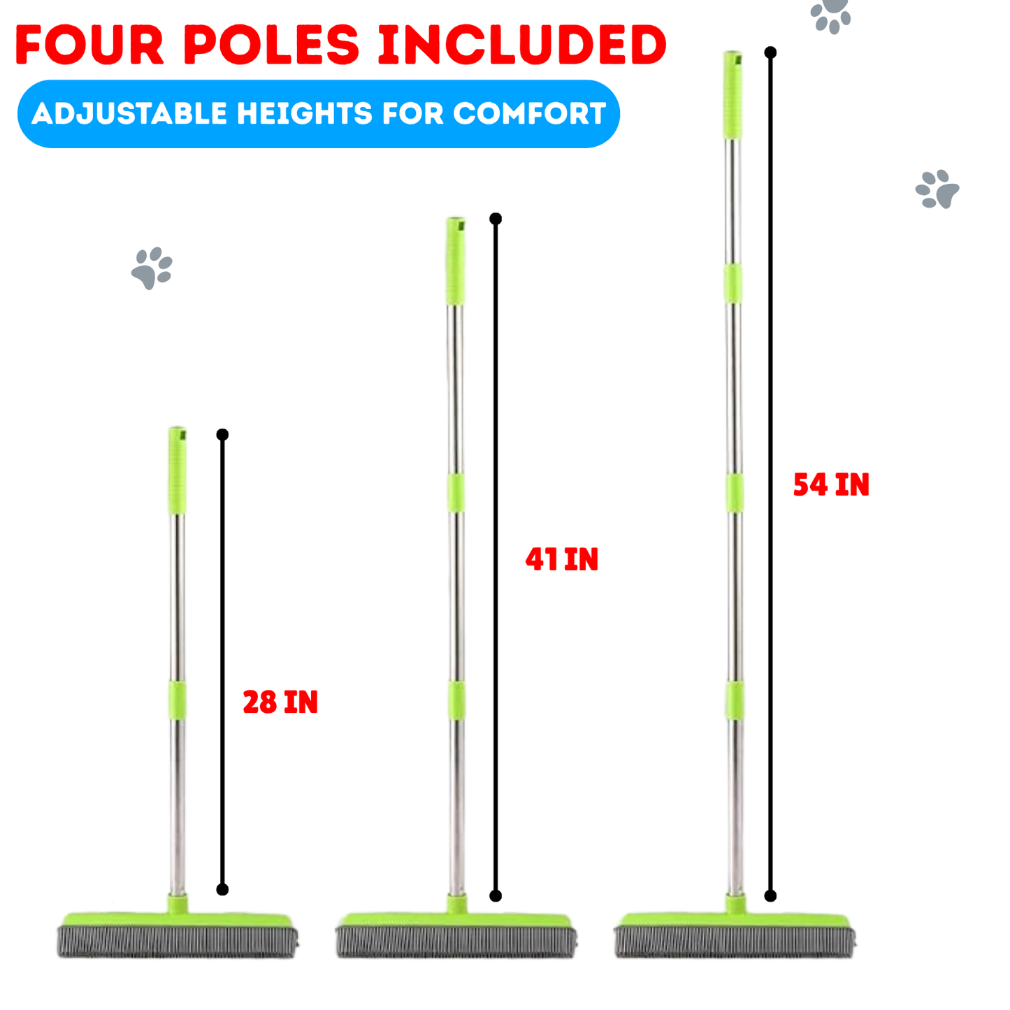 CleanGo™ Pet Hair Rubber Broom